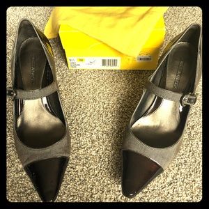 Circa Joan & David brown herringbone 9.5 M heels